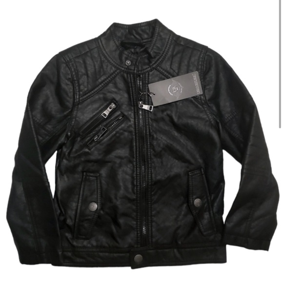 Urban Republic Faux leather moto jacket for boys in black